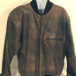 Vintage Clockhouse Biker-style pure raw leather